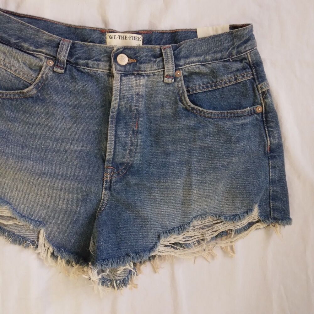 We The Free Now Or Never Denim Shorts Casual Festival Boho Women's Size 29 - Picture 3 of 10